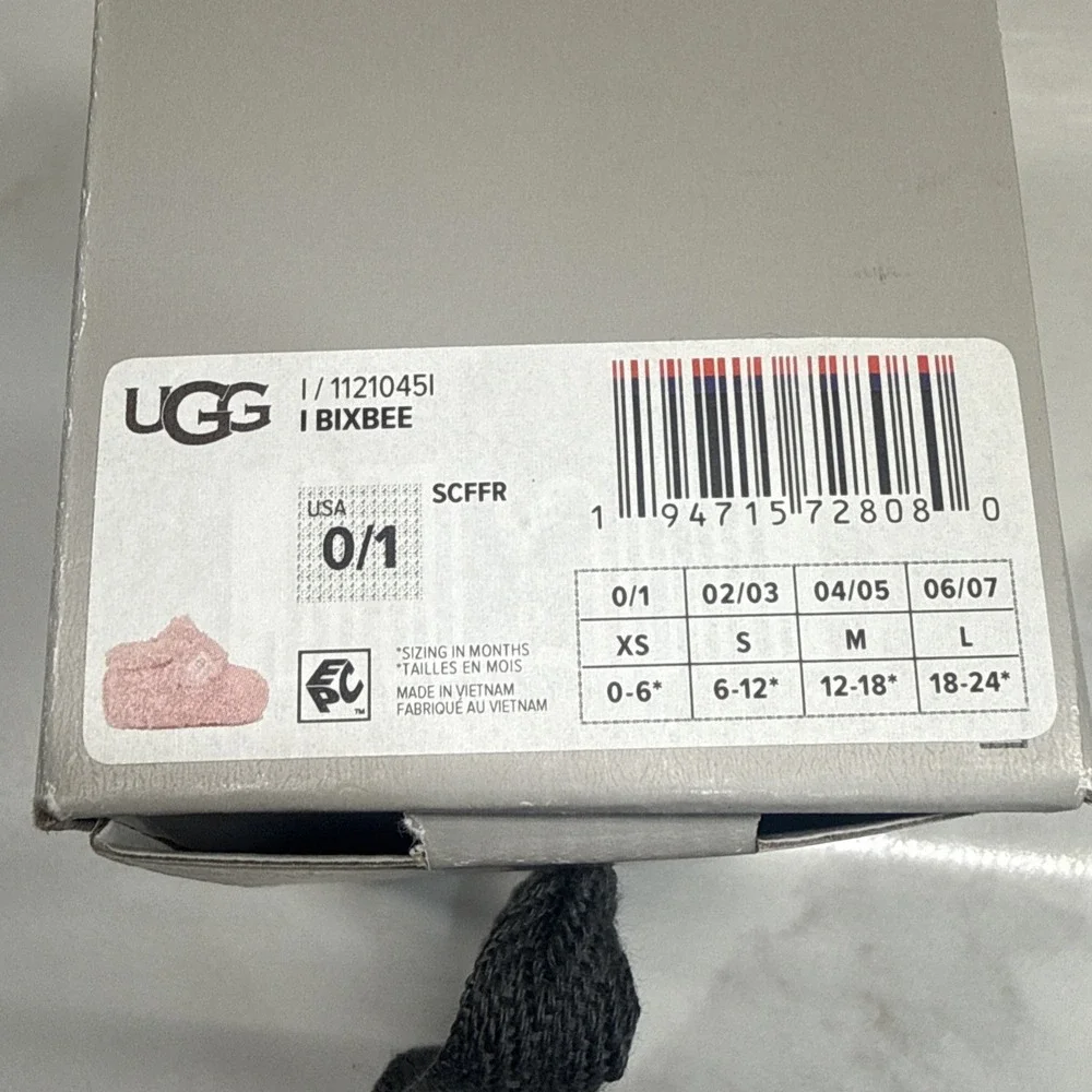 UGG Bixbee Baby & Toddler Pink Booties Size 0/1, 0-6 in, Fast Shipping 11210451
